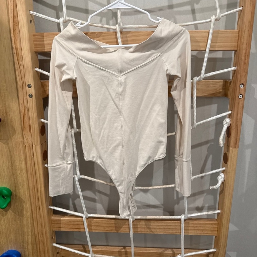 Free people cream thong bodysuit